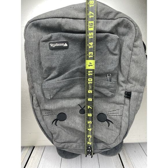 Loungefly Kitty Cat Grey Denim Kitten Backpack School Bag Handbag - Picture 4 of 5
